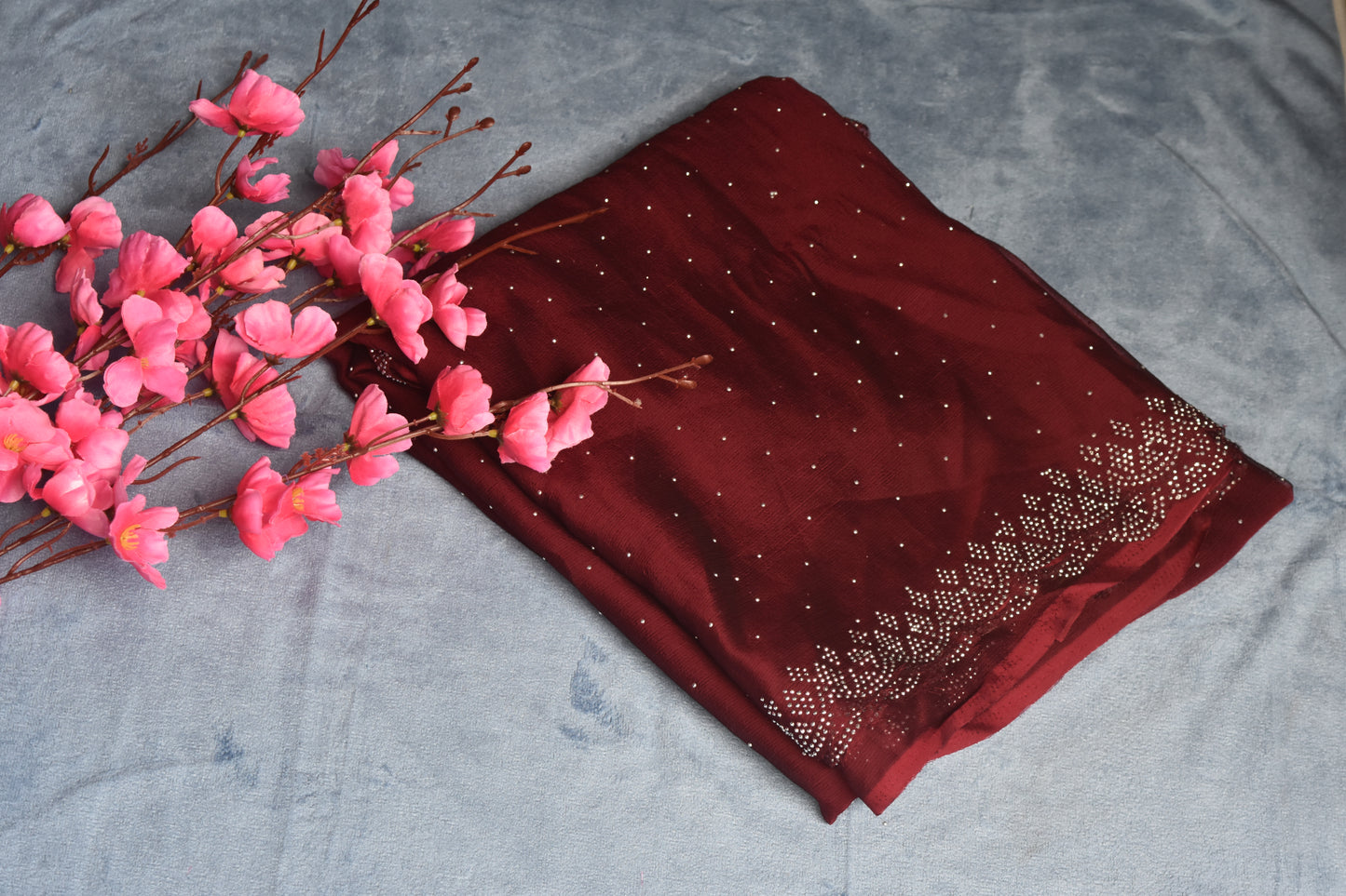 GEORGETTE SAREE WITH CUTWORK DESIGN