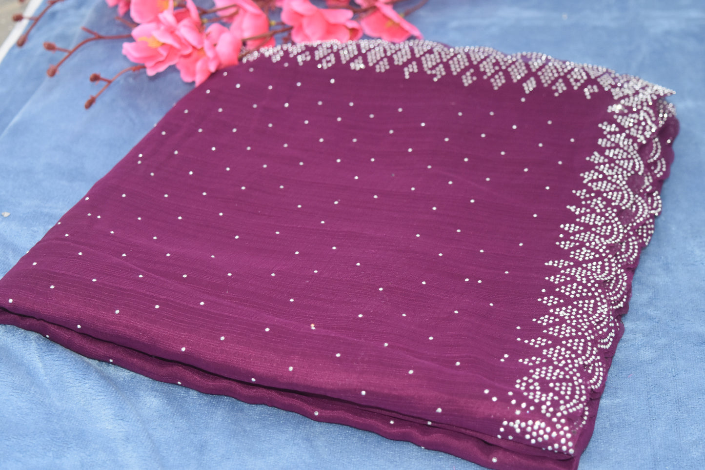 GEORGETTE SAREE WITH CUTWORK DESIGN